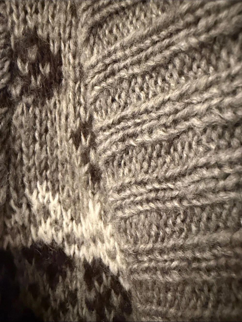 Forever 21 Gray and Brown Fair Isle Shawl-Collar Cardigan 99 - Picture 5 of 11